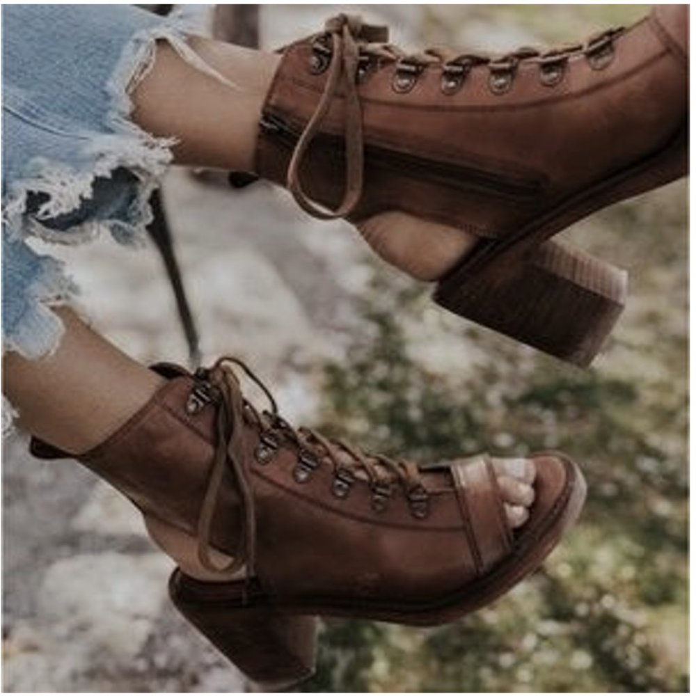 Free People City of Lights Open Toe Heeled Booties